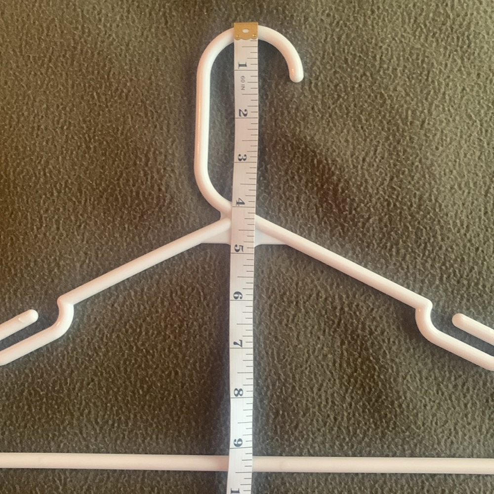 EUC white plastic tube hangers. Set of 21. Size approximately 16 1/2” x 9 1/2” - Picture 4 of 5
